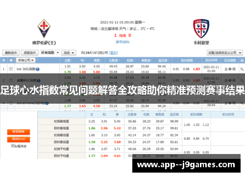 足球心水指数常见问题解答全攻略助你精准预测赛事结果 足球心水指数常见问题解答全攻略助你精准预测赛事结果